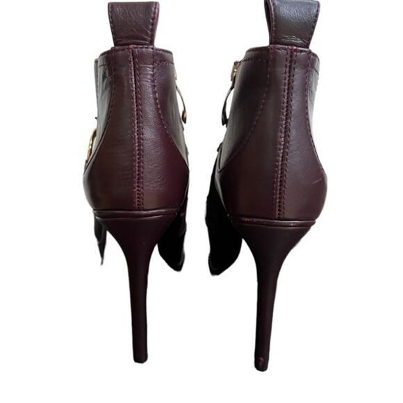 Dione plum Leather high heels platform booties 4.5” Heel 1.5” Platform size 7.5. - Picture 5 of 7